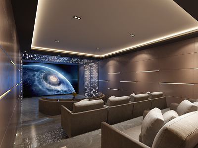 Modern AV Room Home Theater 3d model