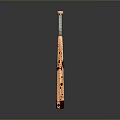 Wooden Baseball Bat Weapon With Blood Stains And Metallic Handle Design