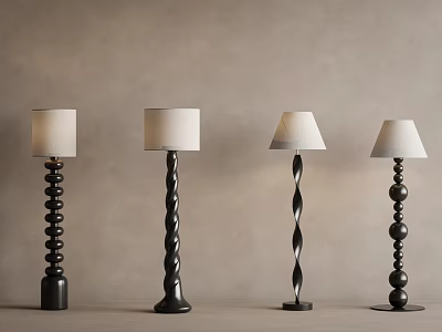 French floor lamp; French retro floor lamp; retro floor lamp; wooden floor lamp; 3d model