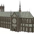Historic Gothic Architecture With Spires Rose Windows And Intricate Stone Carvings