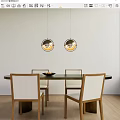 Dining table and chair combination 3d model