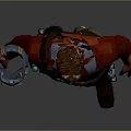 Game Movie Character Wearing Red Jacket With Utility Belt And Side Mask