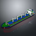 Large Cargo Ship With Multiple Cranes On Deck And Green Blue Hull Structure