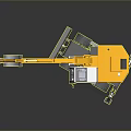 Yellow White 316 Excavator Construction Vehicle With Cab Bucket And Yellow Wheels