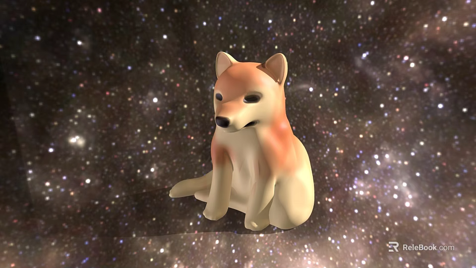 Fox Shaped Tableware Set With Sparkling Starry Background Design 3d model 