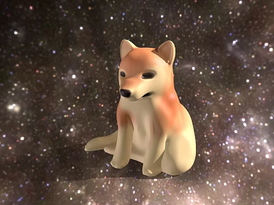 Fox Shaped Tableware Set With Sparkling Starry Background Design 3d model