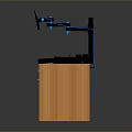 Wooden Office Desk With Monitor Keyboard Mouse Phone Drawer Cabinet And Computer Tower