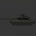 Modern Main Battle Tank 3D Rendered Green Military Vehicle With Turret Gun Barrel And Tracks