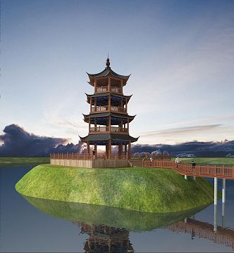 Modern Lake Pavilion 3d model