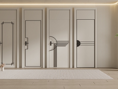 Modern swing door cream single door bedroom single door model