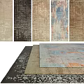 Square Rugs With Various Designs Different Colors And Textured Patterns For Home Decor 3d model
