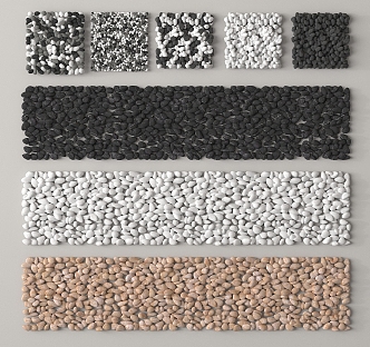 Modern Stone Pebbles Gravel Ting Step 3d model