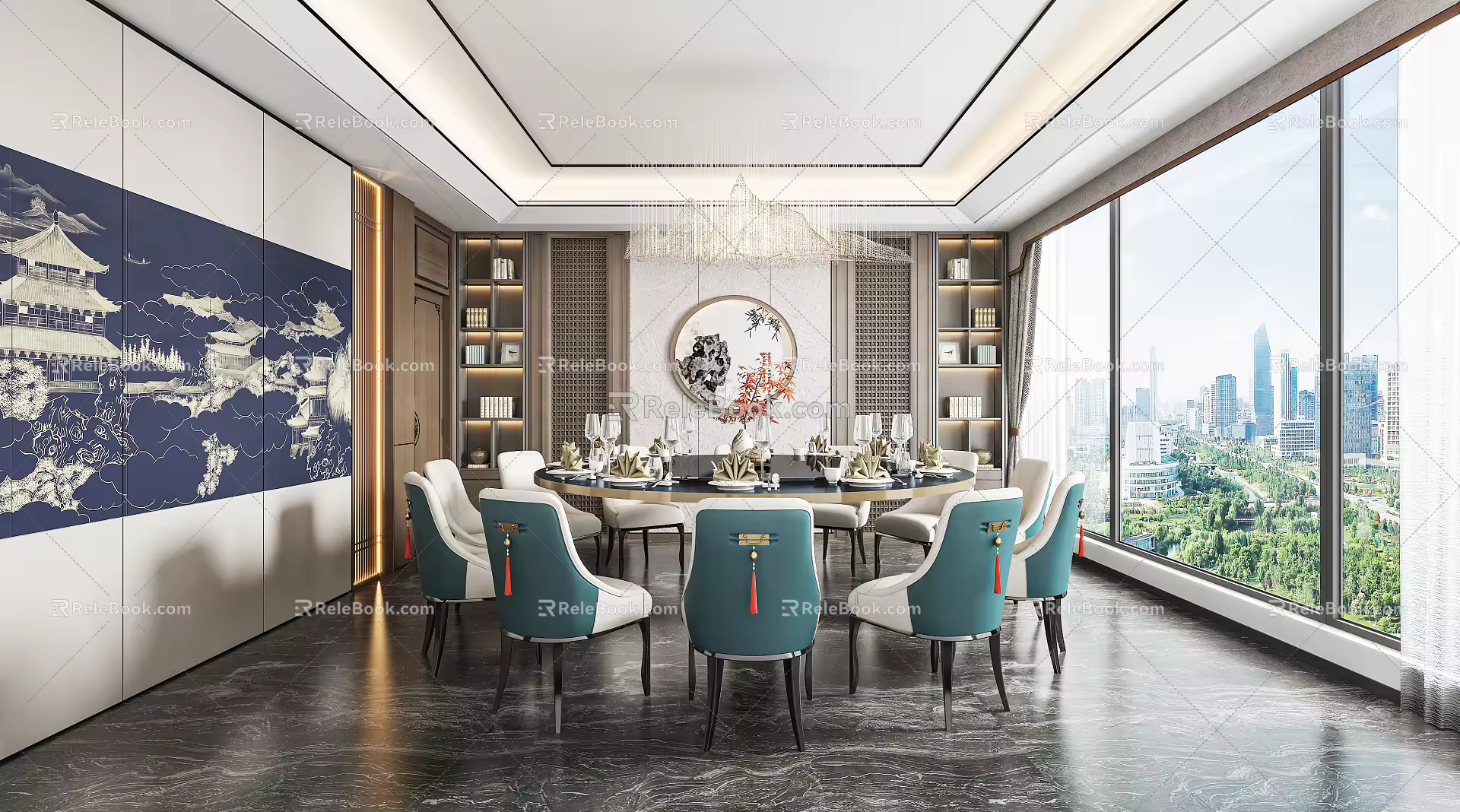 New Chinese-style private room 3d model