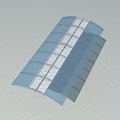 Modern Outdoor Canopy Structure With Blue Cover And Support Frame 3d model