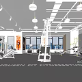 Modern Queen Fit Fitness Studio With Well Equipped Exercise Equipment And Machines