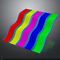 Natural Wood Stone Decorative Panel With Colorful Wavy Stripes Pattern