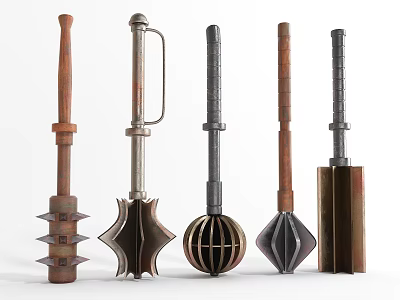 Various Hardware Tools With Unique Metal Head Designs And Durable Construction 3d model