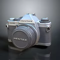 PENTAX Vintage Electronic Camera With Silver Body And Classic Lens Design