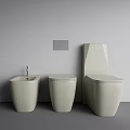 Modern White Toilet With Matching Basin And Sleek Water Tank Design