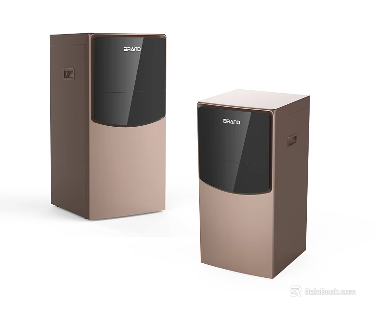 Stylish SAVO Brown Vertical Refrigerators and Freezers Modern Design 3d model 