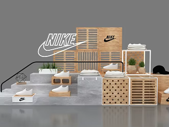 Island Display in Modern Display Stand 3d model