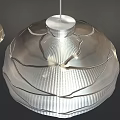 Three Modern Metallic Silver Dome Pendant Lights with Warm Illuminated Glow 3d model