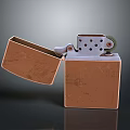 Vintage Metal Lighter With Open Lid Wheel And Flame Outlet Design