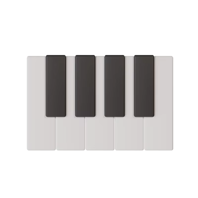 Modern piano keys piano black and white keys cartoon piano keys 3d model