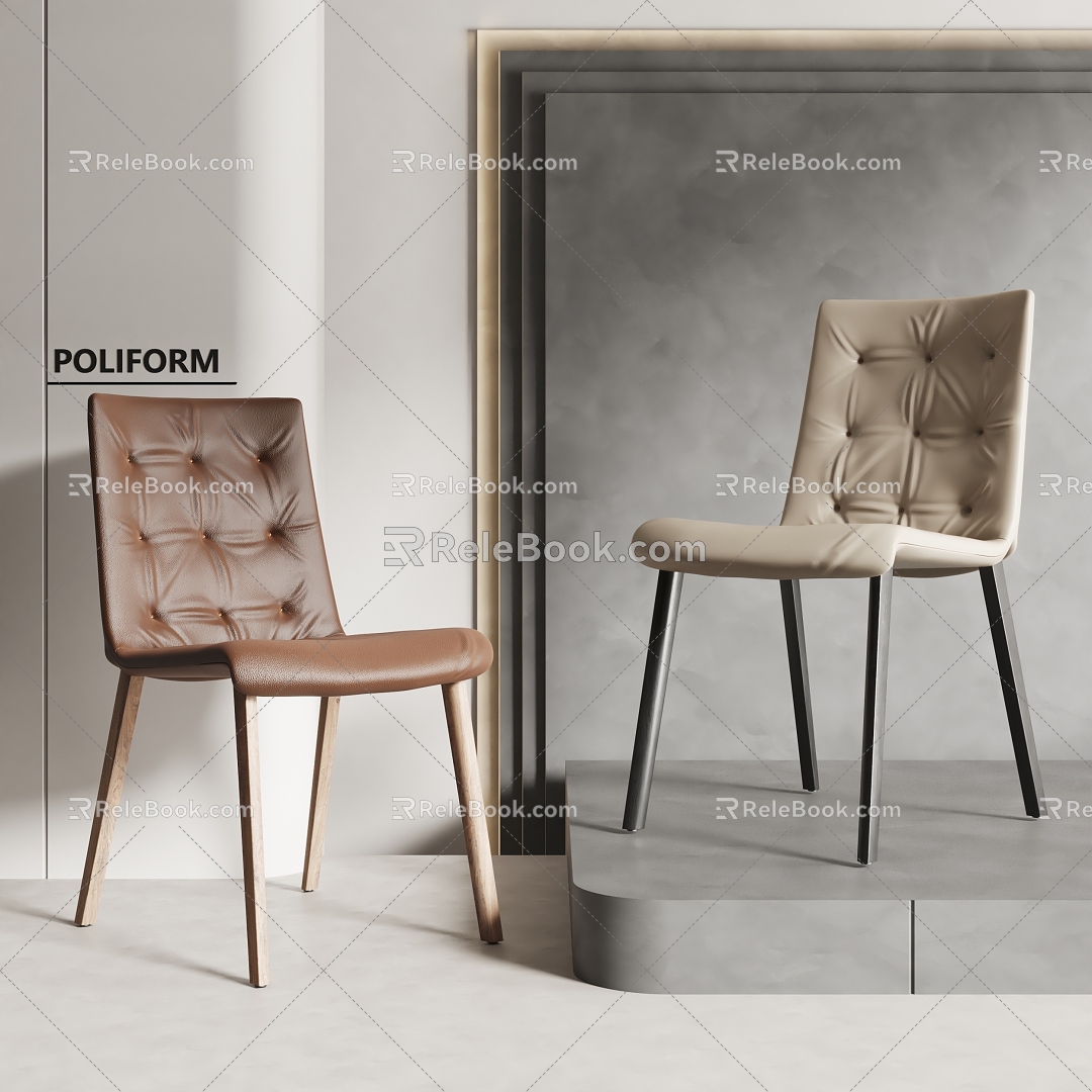 poliform Dining Chair Single Chair Leisure Chair 3d model