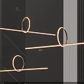 Modern Minimalist Geometric Ring Linear LED Chandelier for Contemporary Living Room Interior