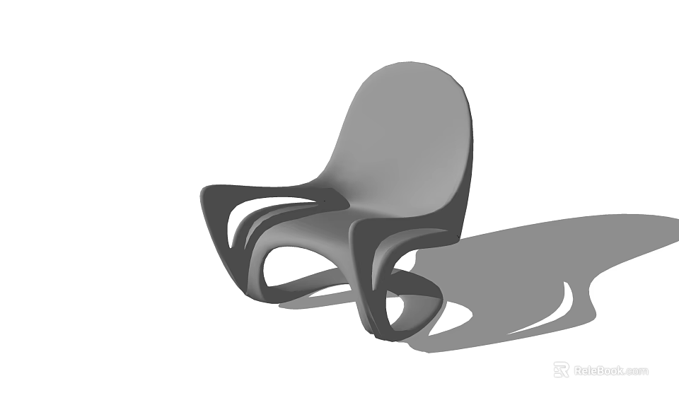 Modern Single Chair With Sleek Curved Structure And Contemporary Design 3d model 