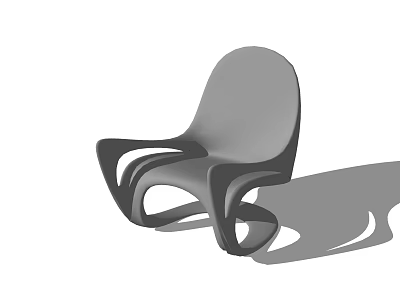 Modern Single Chair With Sleek Curved Structure And Contemporary Design 3d model