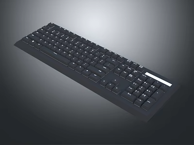 Black Full Size Computer Keyboard With Modern Design And Comfortable Key Layout 3d model