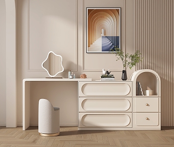 French dresser cream dresser 3d model