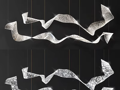 Elegant Modern Flowing Crystal Chandelier With Sparkling Glass Design For Interior Decoration 3d model