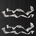 Elegant Modern Flowing Crystal Chandelier With Sparkling Glass Design For Interior Decoration