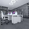 Modern Conference Room Interior With Long Table White Chairs Large Windows And TV
