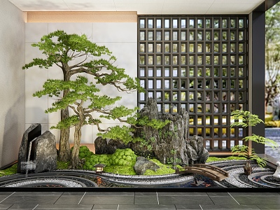 New Chinese Zen Courtyard Sits model