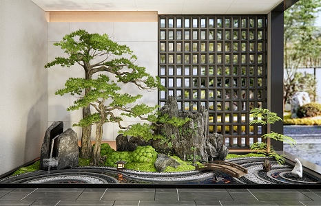 New Chinese Zen Courtyard Sits 3d model