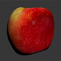 Juicy Fresh Red Yellow Gradient Apple With White Dots On Shiny Black Background