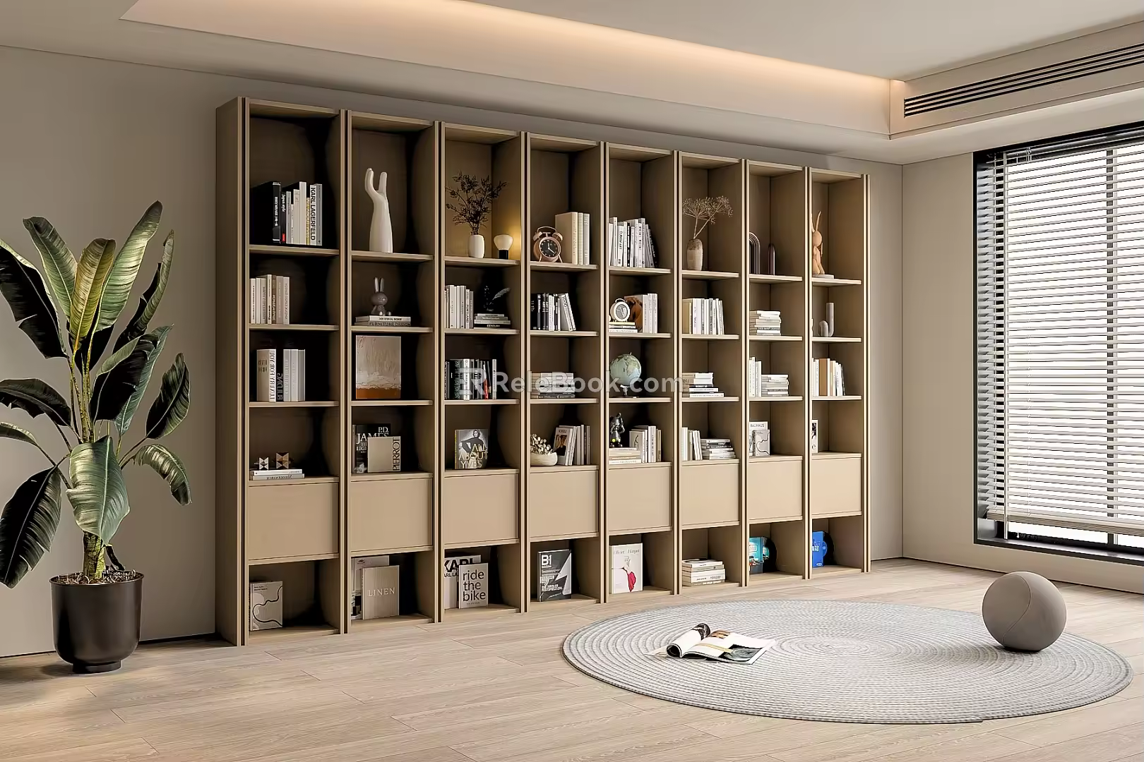 Modern Bookcase Bookshelf Ornaments Book Decorative Cabinet 3d model