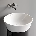 Modern Minimalist Bathroom Washbasin With White Basin Black Cabinet Mirror And Faucet
