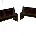 Two Simple Design Leisure Chairs With Dark Wooden Backrest And Seat For Home
