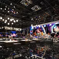 Modern Luxurious KTV Interior Design With Sofa Large Screen Lighting And TIME PARTY Sign