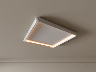 Modern Square Ceiling Light with Warm LED Light Strip for Home Interior 3d model