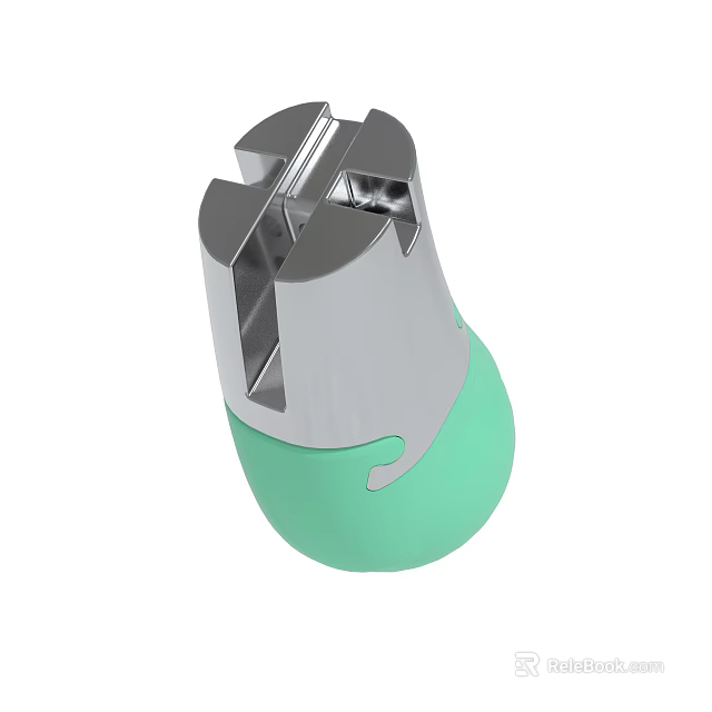 Silver Metal Clamp Device With Green Base And Practical Functional Design 3d model 