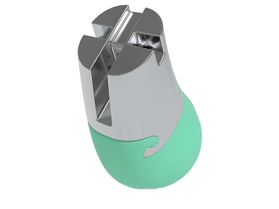 Silver Metal Clamp Device With Green Base And Practical Functional Design 3d model
