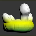 Bright Yellow Green Inflatable Water Float Sports Equipment With Silver Head Design