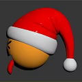 Funny Emoji With Red Santa Hat Winking Eyes And Sticking Tongue
