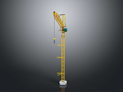 Yellow Heavy Duty Tower Crane Industrial Equipment For Construction Sites 3d model